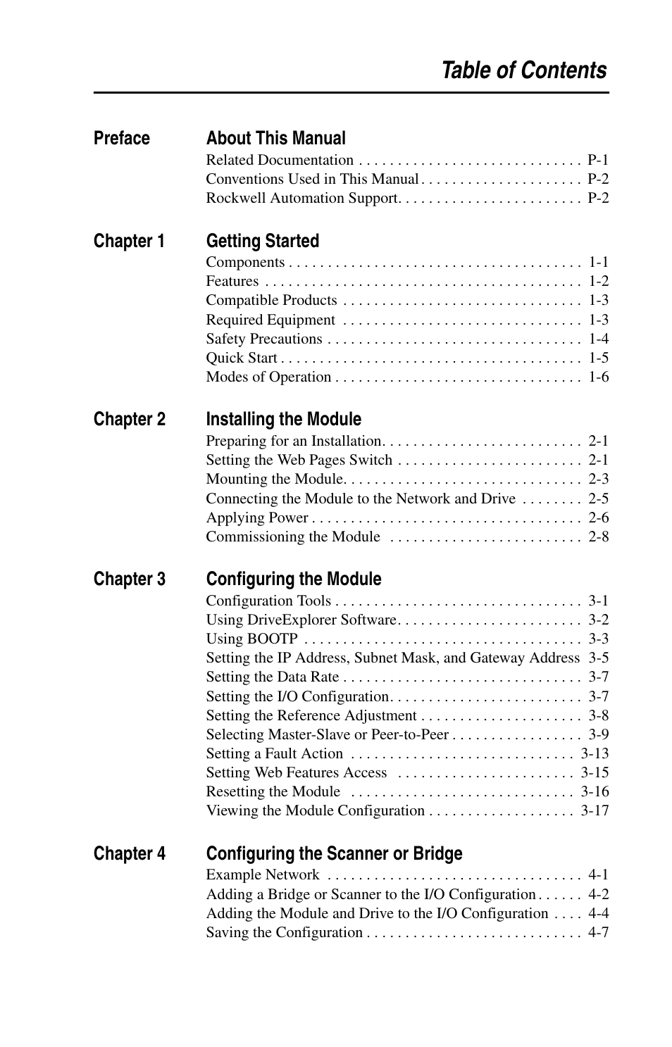 Rockwell Automation 1203-EN1 EtherNet/IP-to-SCANport Module User Manual | Page 5 / 186