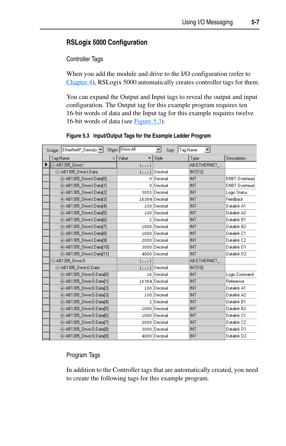 Rslogix 5000 configuration | Rockwell Automation 1203-EN1 EtherNet/IP-to-SCANport Module User Manual | Page 59 / 186