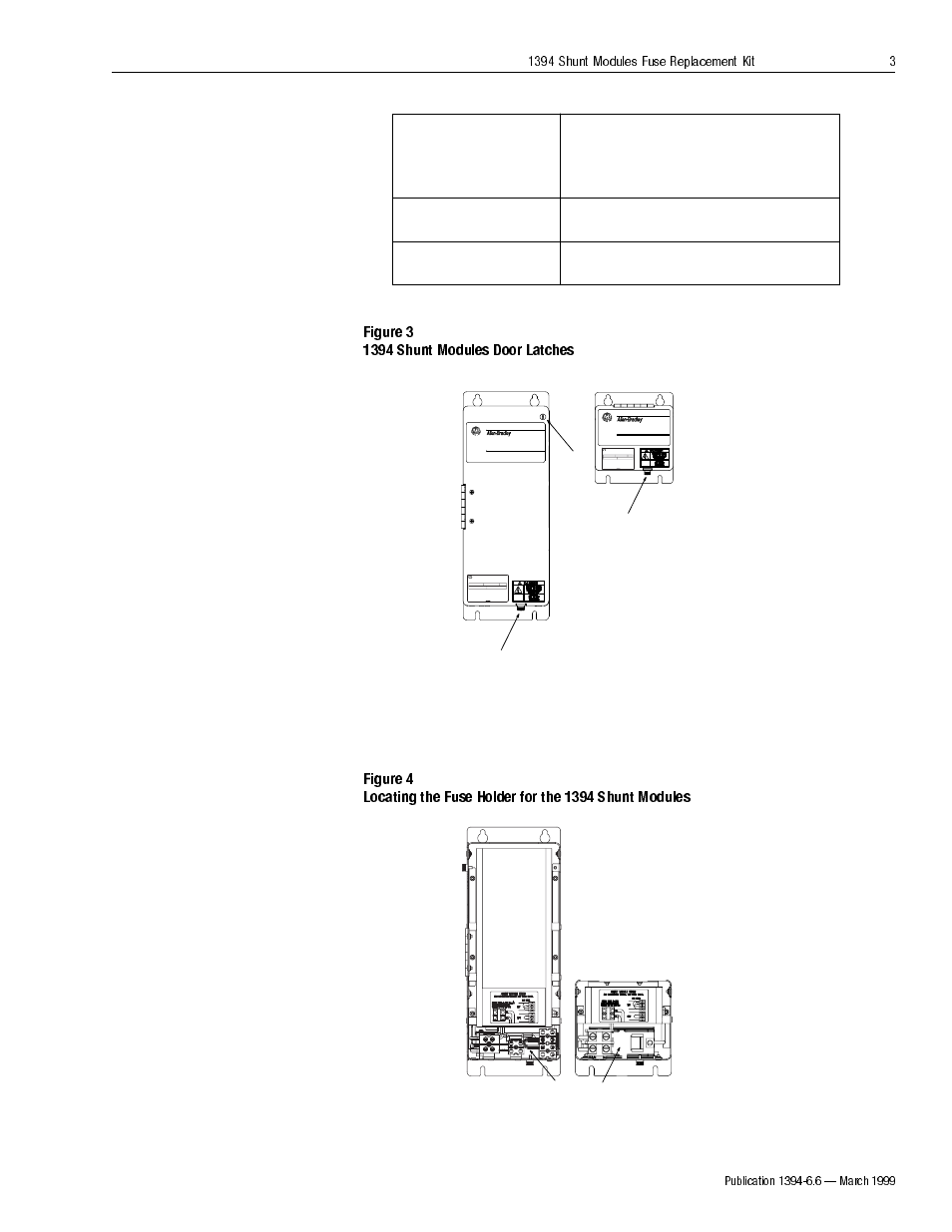 Locate the door panel latch(es) | Rockwell Automation 1394 Shunt Modules Fuse Replacement Kit User Manual | Page 3 / 4