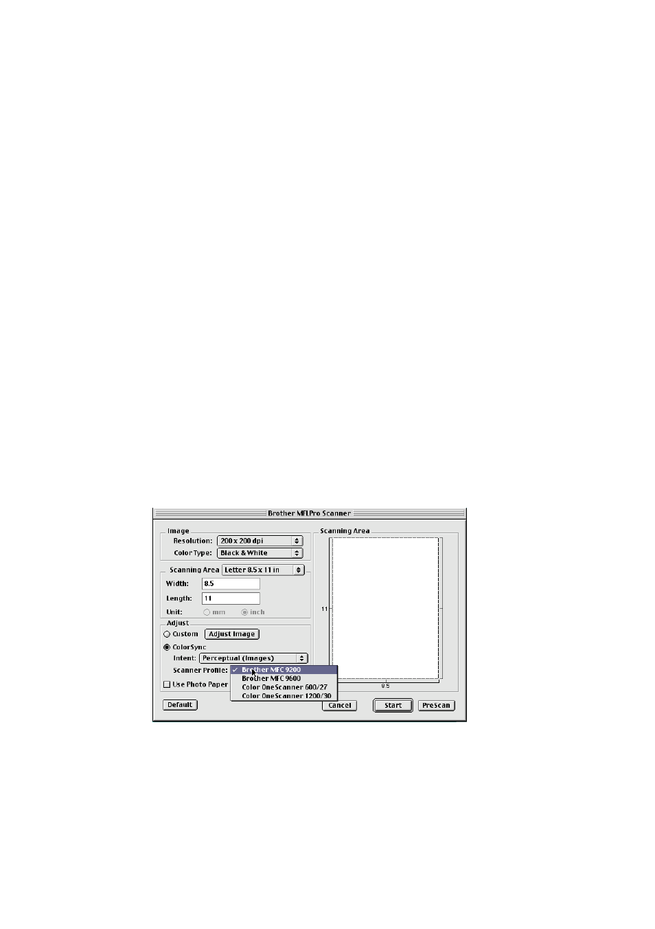 Scanner profile, Scanner profile -9 | Brother MFC 9200C User Manual | Page 204 / 244