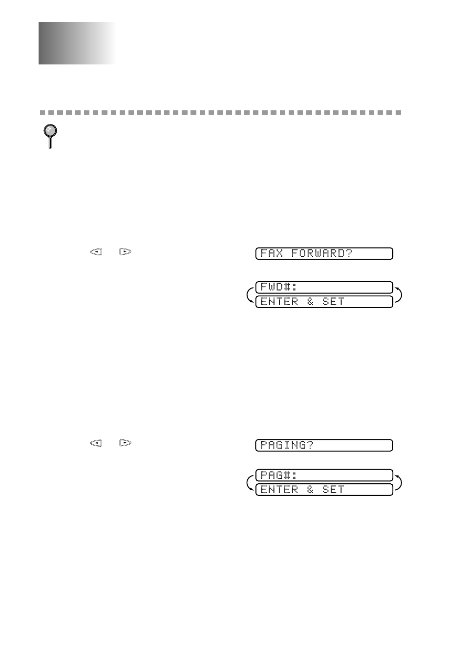 Remote fax options (not available for color fax), Fax forwarding/paging, Programming a fax forwarding number | Programming paging number, Fax forwarding/paging -1, Remote fax options | Brother MFC 9200C User Manual | Page 78 / 244