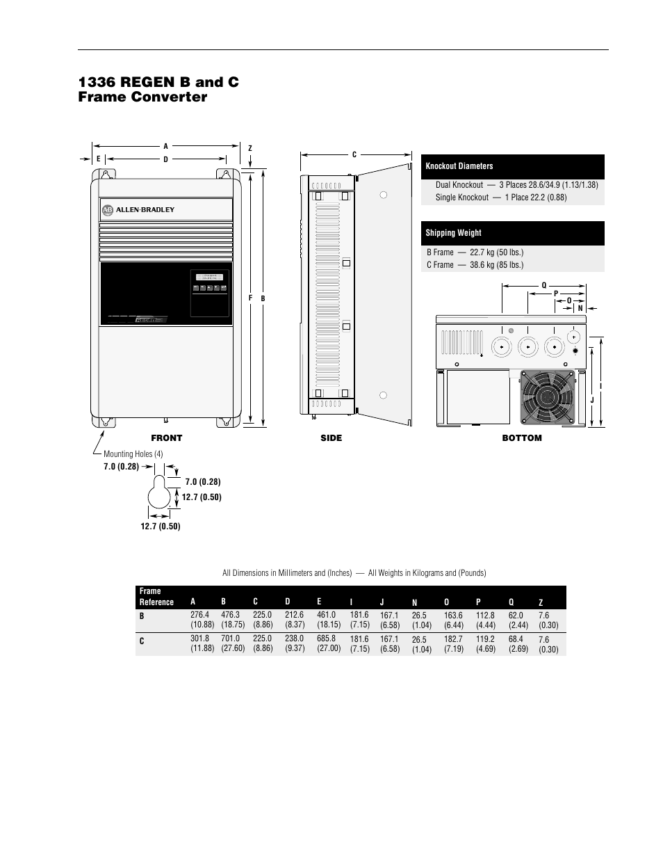 1336 regen b and c frame converter | Rockwell Automation 1336R REGEN LINE REG User Manual | Page 100 / 128
