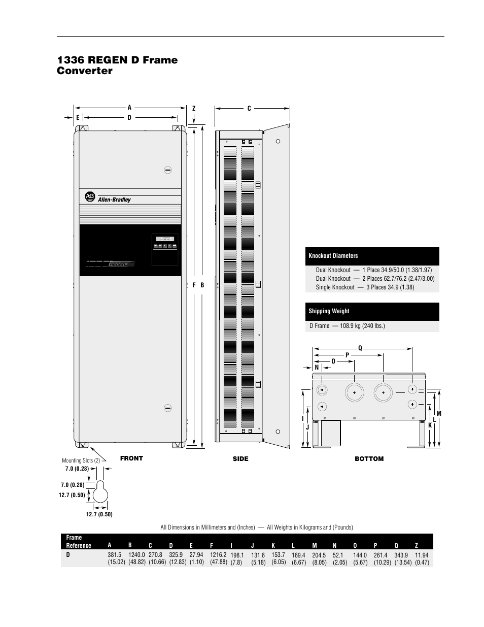 1336 regen d frame converter | Rockwell Automation 1336R REGEN LINE REG User Manual | Page 101 / 128
