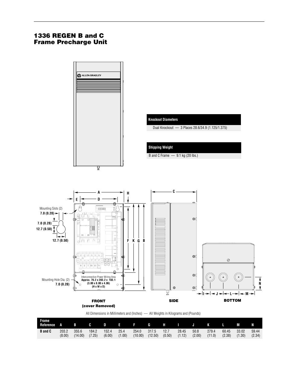 1336 regen b and c frame precharge unit | Rockwell Automation 1336R REGEN LINE REG User Manual | Page 102 / 128