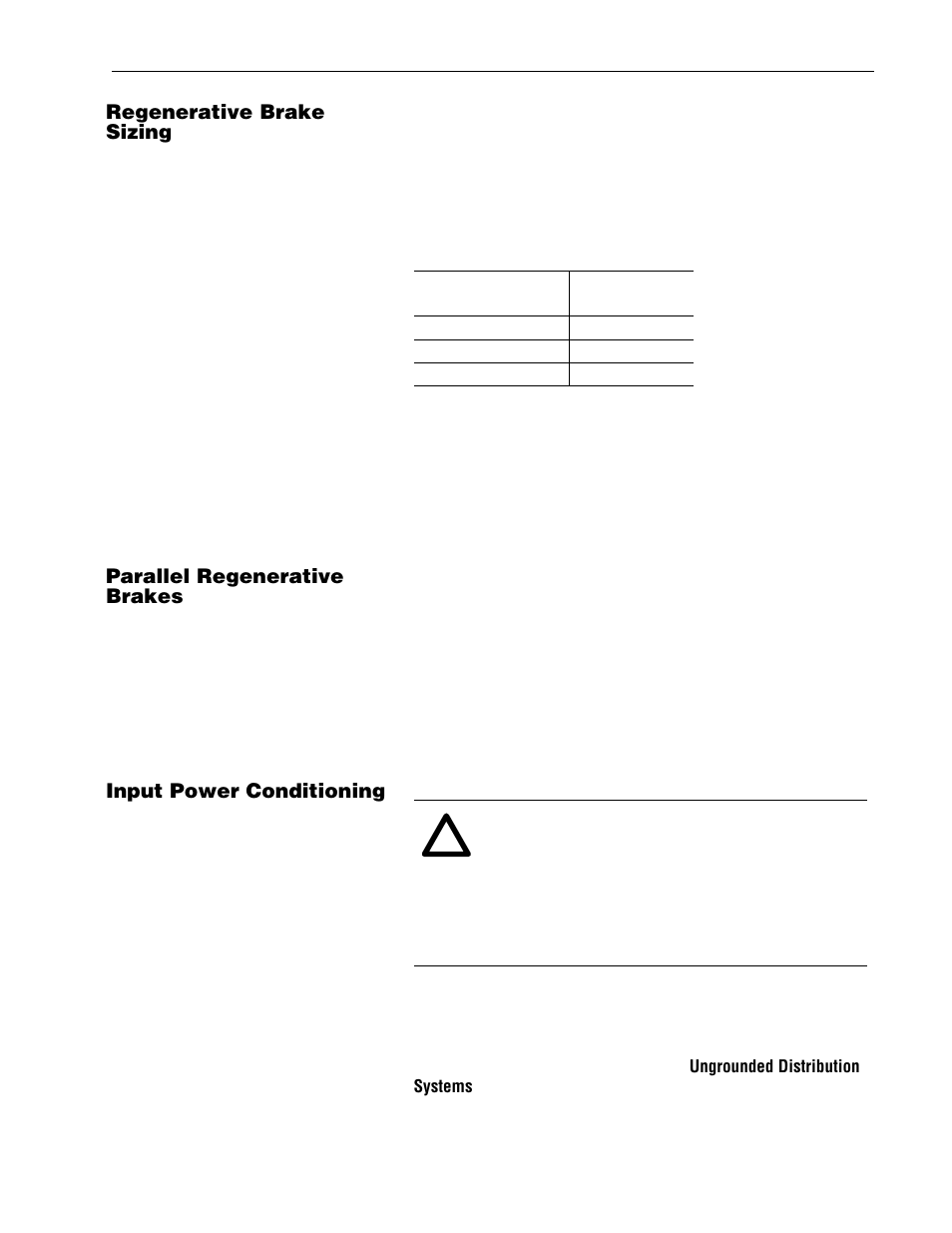 Parallel regenerative brakes, Input power conditioning, Regenerative brake sizing | Rockwell Automation 1336R REGEN LINE REG User Manual | Page 60 / 128