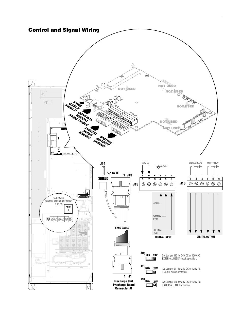 Converter control board -22, Control and signal wiring, Converter control board converter | Figure 3.13 — converter control board connections, 3–22 regenerative brake operation, Risk of shock replace after servicing, J1 1 | Rockwell Automation 1336R REGEN LINE REG User Manual | Page 74 / 128
