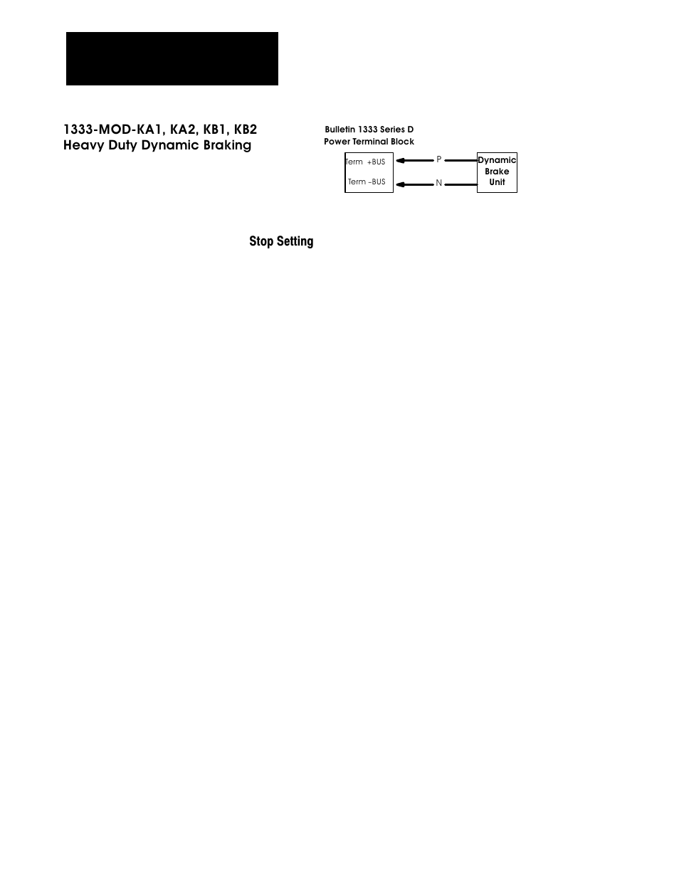 Stop setting | Rockwell Automation 1333 Drive, 3/4-5HP, 230-575V Series D User Manual | Page 107 / 138