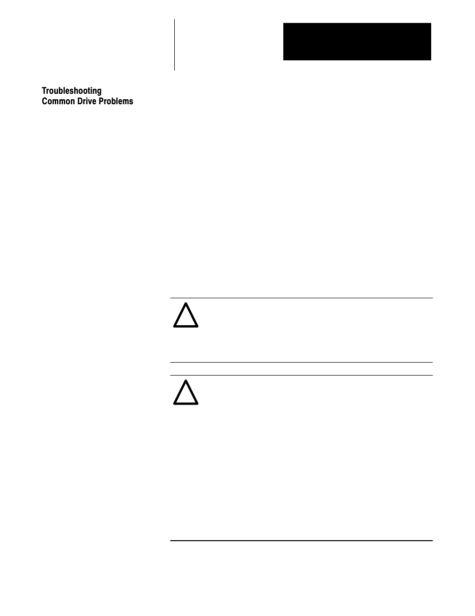 Troubleshooting common drive problems | Rockwell Automation 1333 Drive, 3/4-5HP, 230-575V Series D User Manual | Page 112 / 138