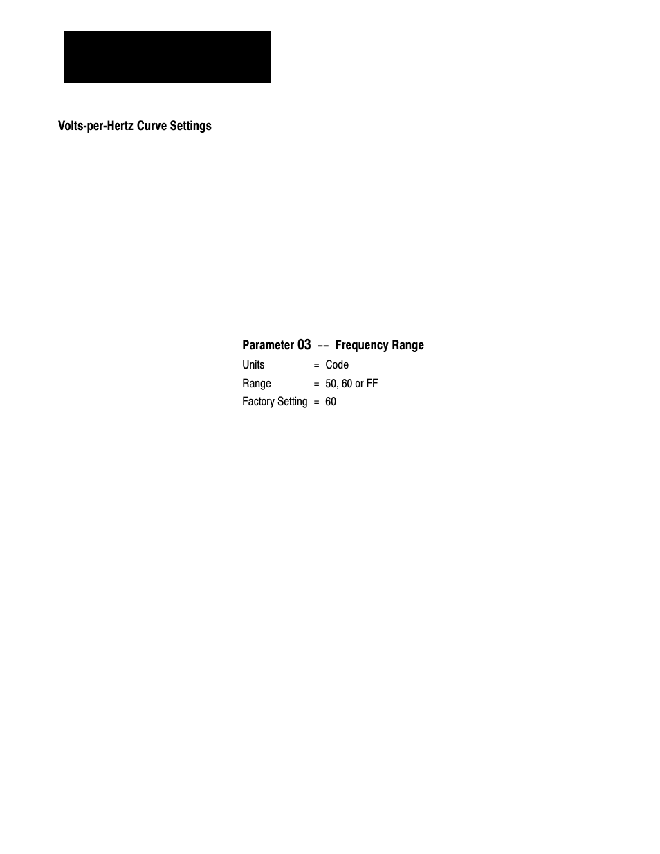 Volts per hertz curve settings | Rockwell Automation 1333 Drive, 3/4-5HP, 230-575V Series D User Manual | Page 53 / 138