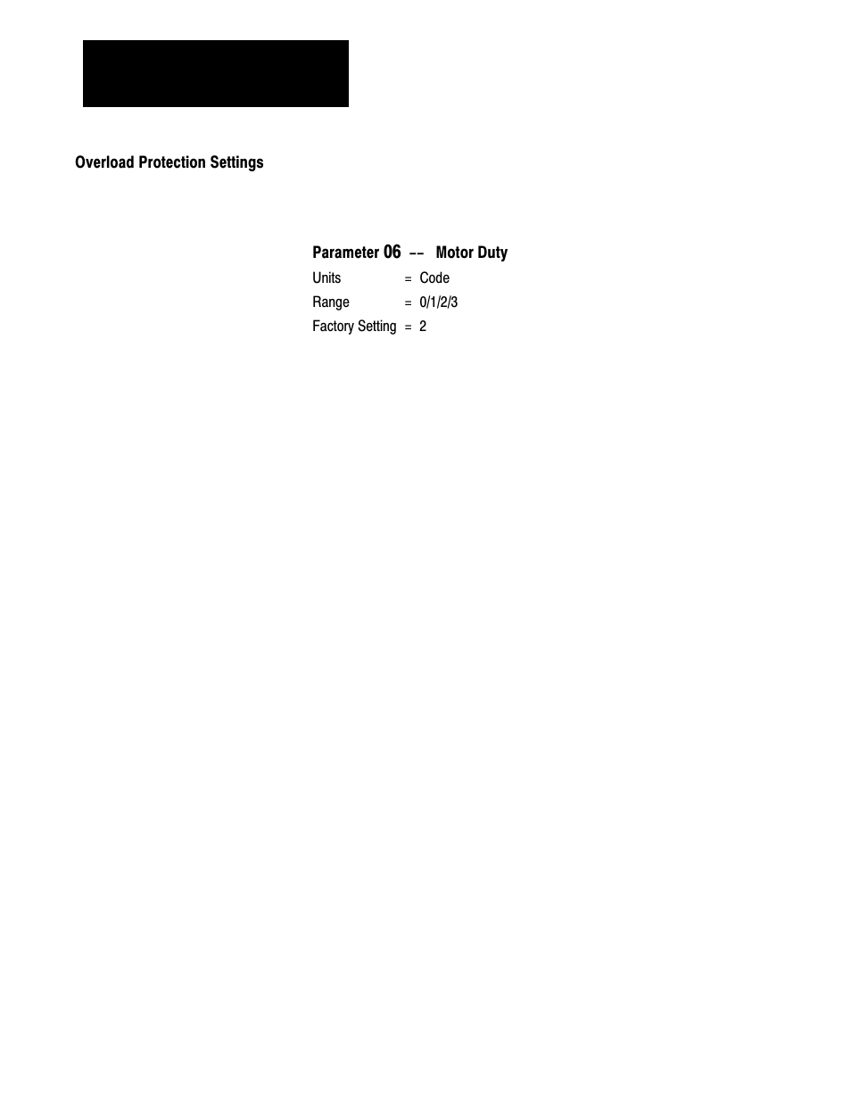 Overload protection settings | Rockwell Automation 1333 Drive, 3/4-5HP, 230-575V Series D User Manual | Page 55 / 138