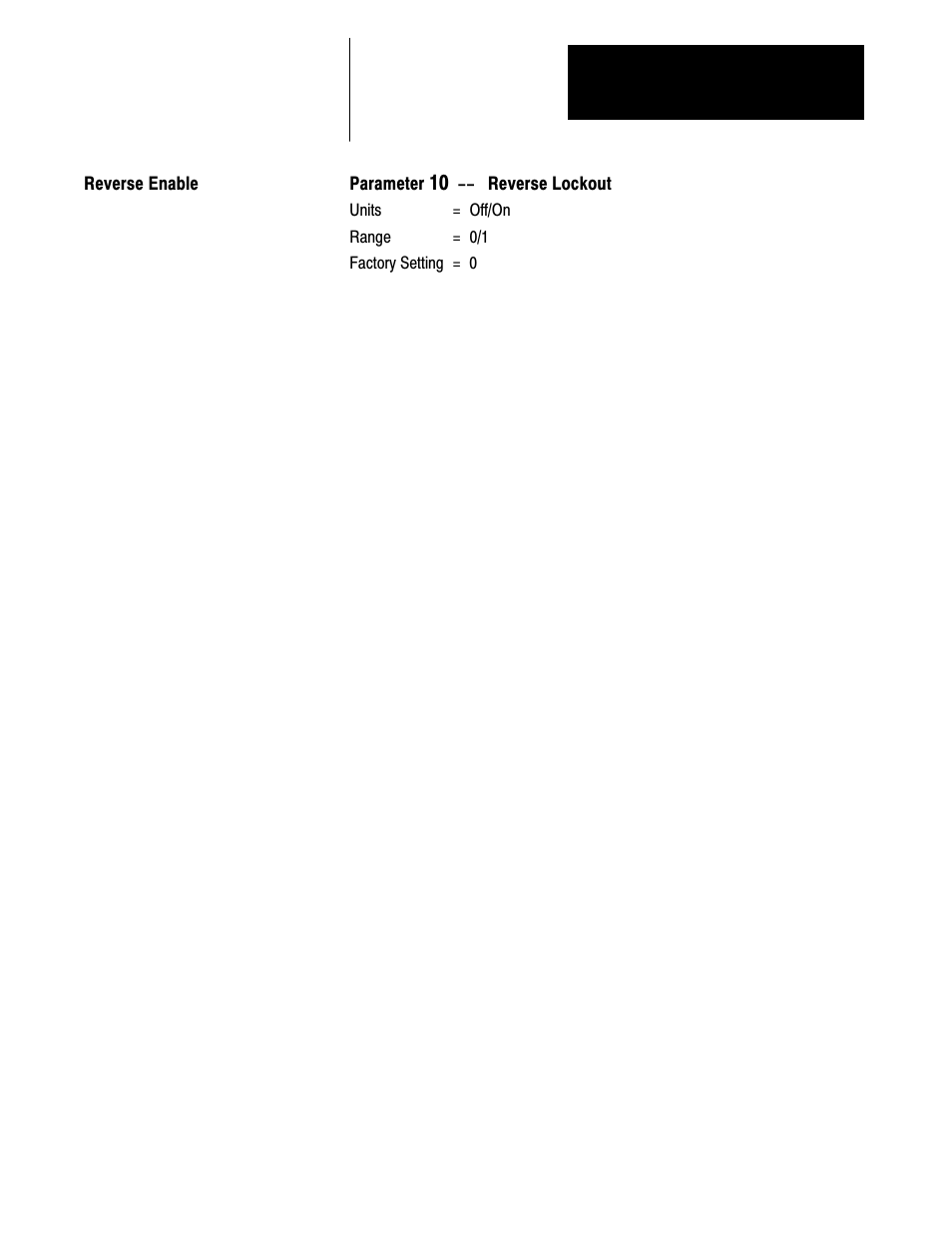 Reverse enable | Rockwell Automation 1333 Drive, 3/4-5HP, 230-575V Series D User Manual | Page 60 / 138