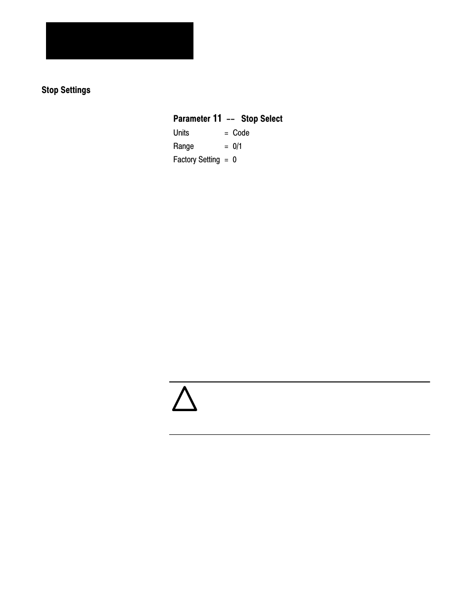 Stop settings | Rockwell Automation 1333 Drive, 3/4-5HP, 230-575V Series D User Manual | Page 61 / 138