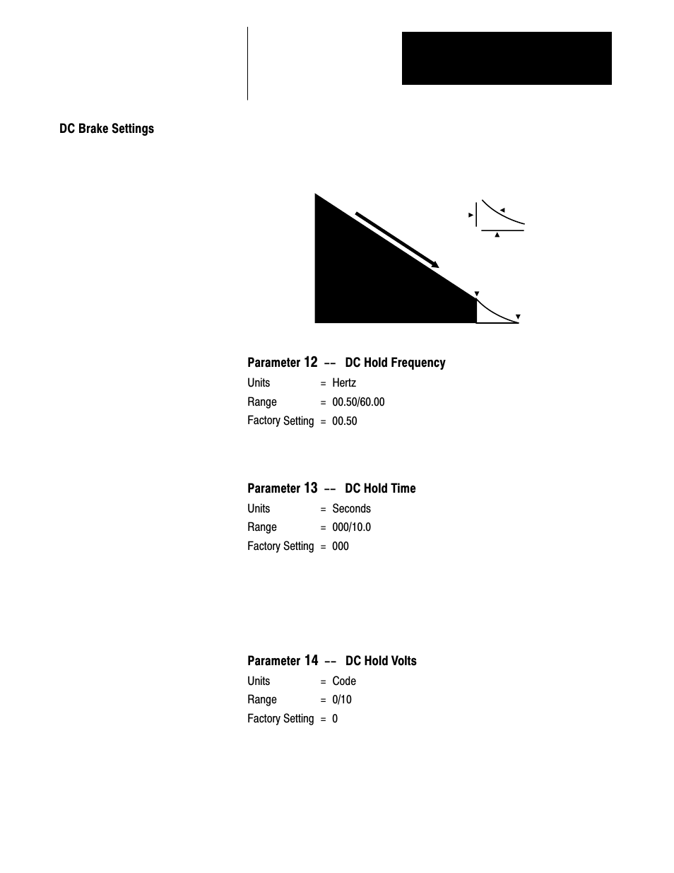 Dc brake settings | Rockwell Automation 1333 Drive, 3/4-5HP, 230-575V Series D User Manual | Page 62 / 138