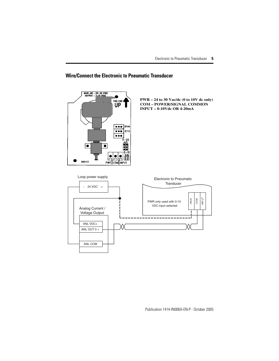 Rockwell Automation 1414-INZ10ZXPBP,,1414-CNZ10ZXPBP Electronic to Pneumatic Transducer User Manual | Page 5 / 8