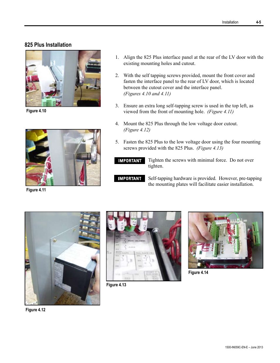 85 plus installation | Rockwell Automation 1500 Modular Protection System Conversion Kit (GE Multilin to Bulletin 825 Plus) User Manual | Page 19 / 55