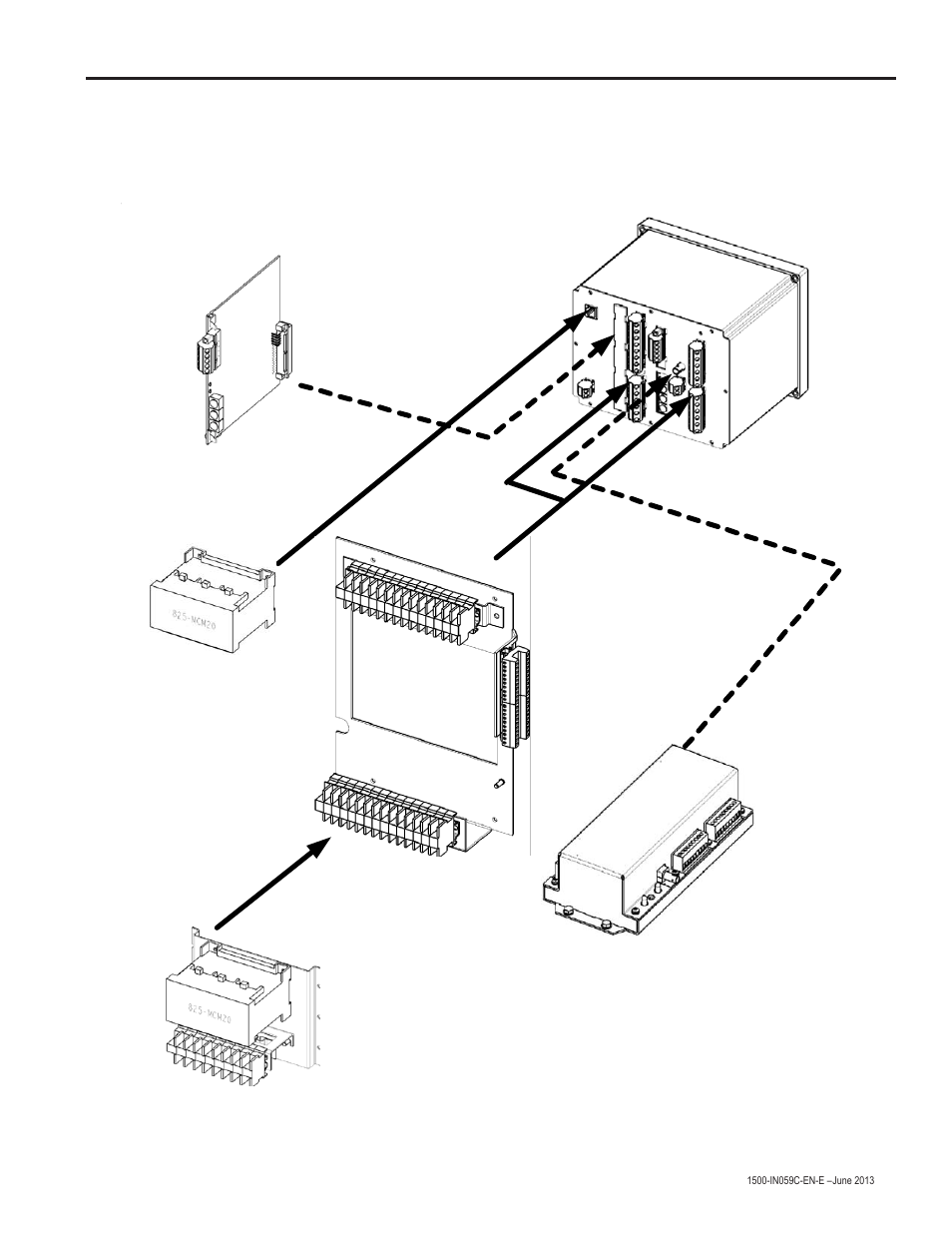 Appendix d.pdf, Bulletin 825 plus kit component configuration, Appendix | Rockwell Automation 1500 Modular Protection System Conversion Kit (GE Multilin to Bulletin 825 Plus) User Manual | Page 52 / 55
