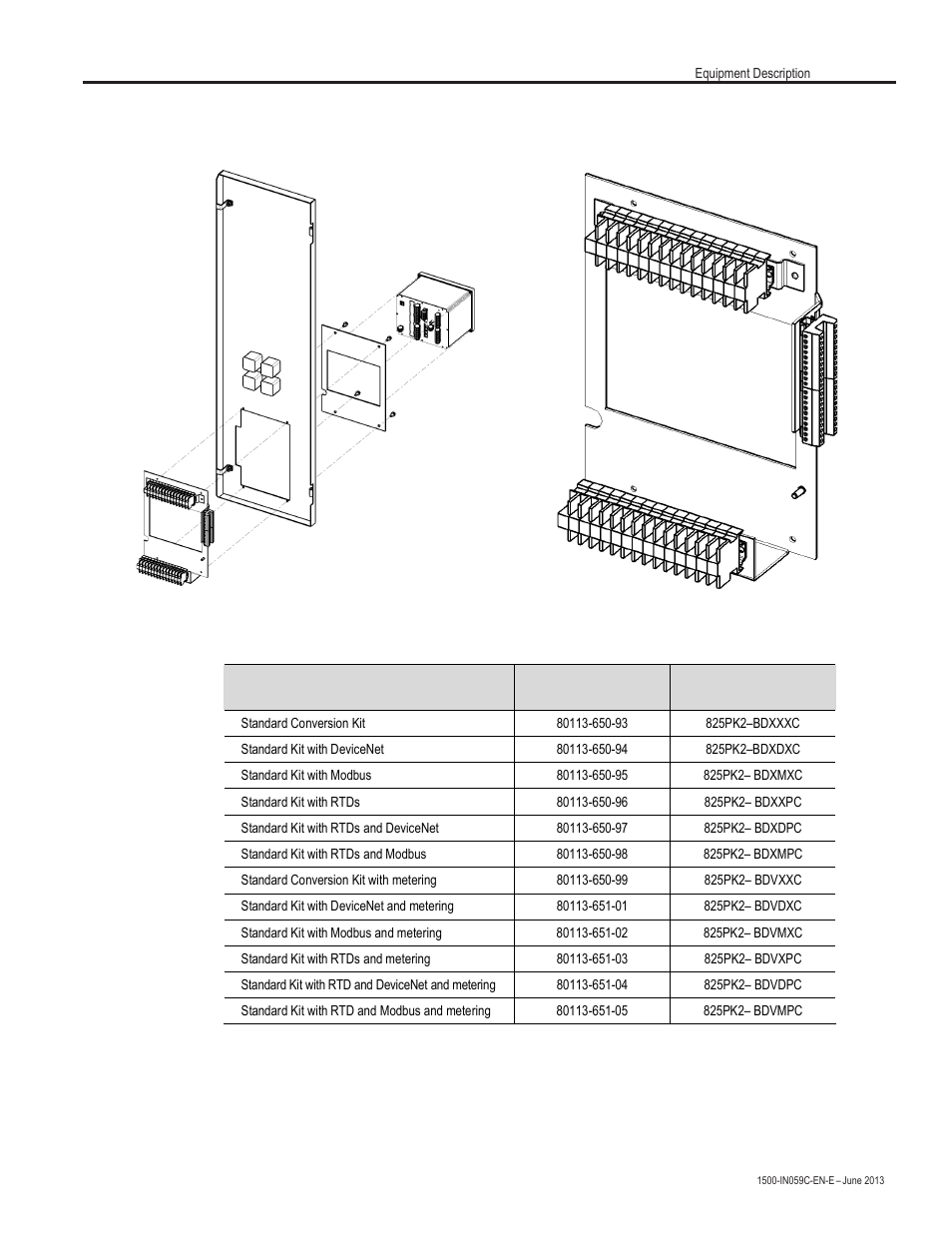 Ordering information | Rockwell Automation 1500 Modular Protection System Conversion Kit (GE Multilin to Bulletin 825 Plus) User Manual | Page 9 / 55
