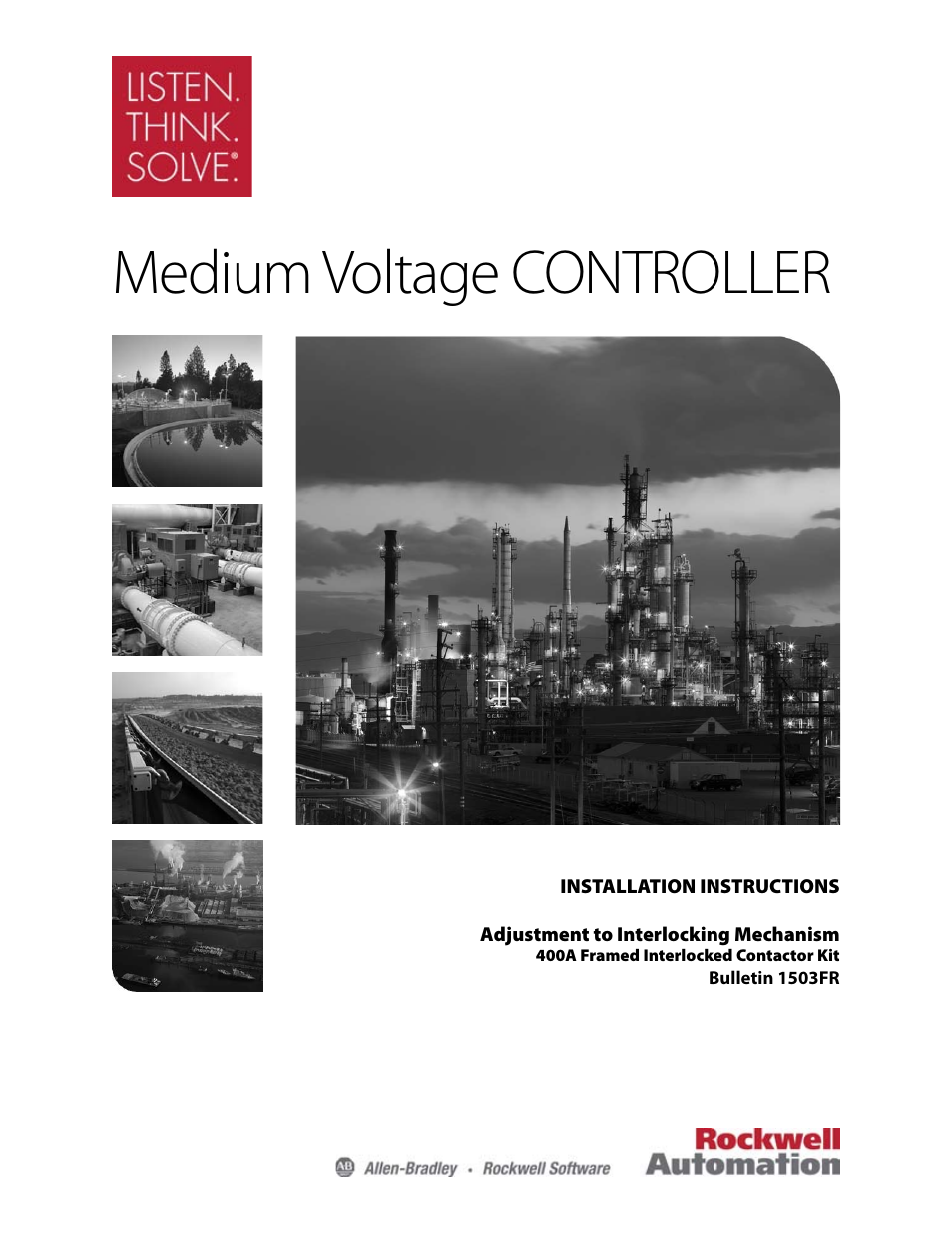 Rockwell Automation 1503FR MV Controllers - Adjustment to Interlocking Mechanism User Manual | 12 pages