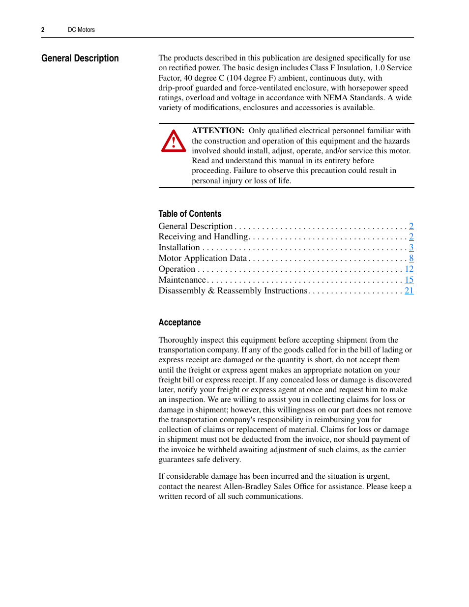 Rockwell Automation 1325L DC Motors User Manual User Manual | Page 2 / 24