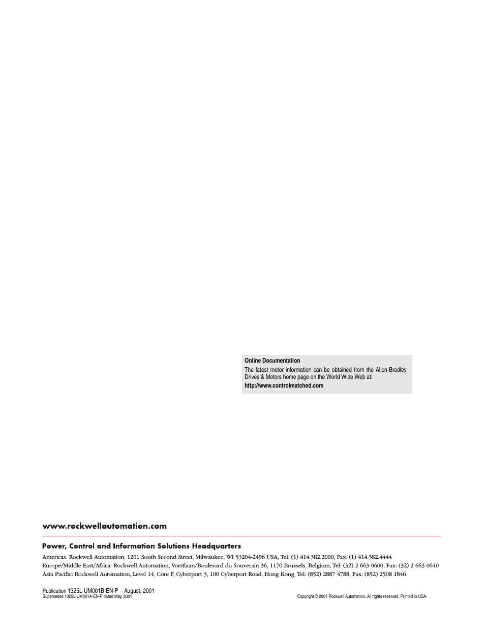 Rockwell Automation 1325L DC Motors User Manual User Manual | Page 24 / 24