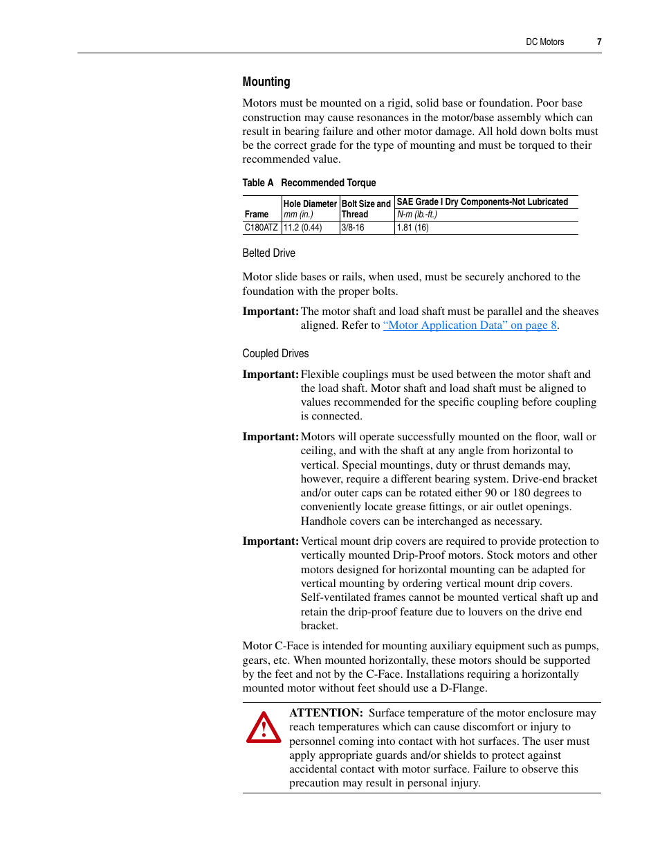 Mounting | Rockwell Automation 1325L DC Motors User Manual User Manual | Page 7 / 24