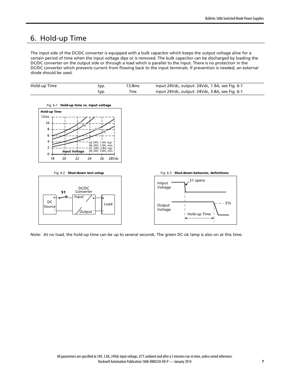 Hold-up time | Rockwell Automation 1606-XLDC92D Power Supply Reference Manual User Manual | Page 7 / 22