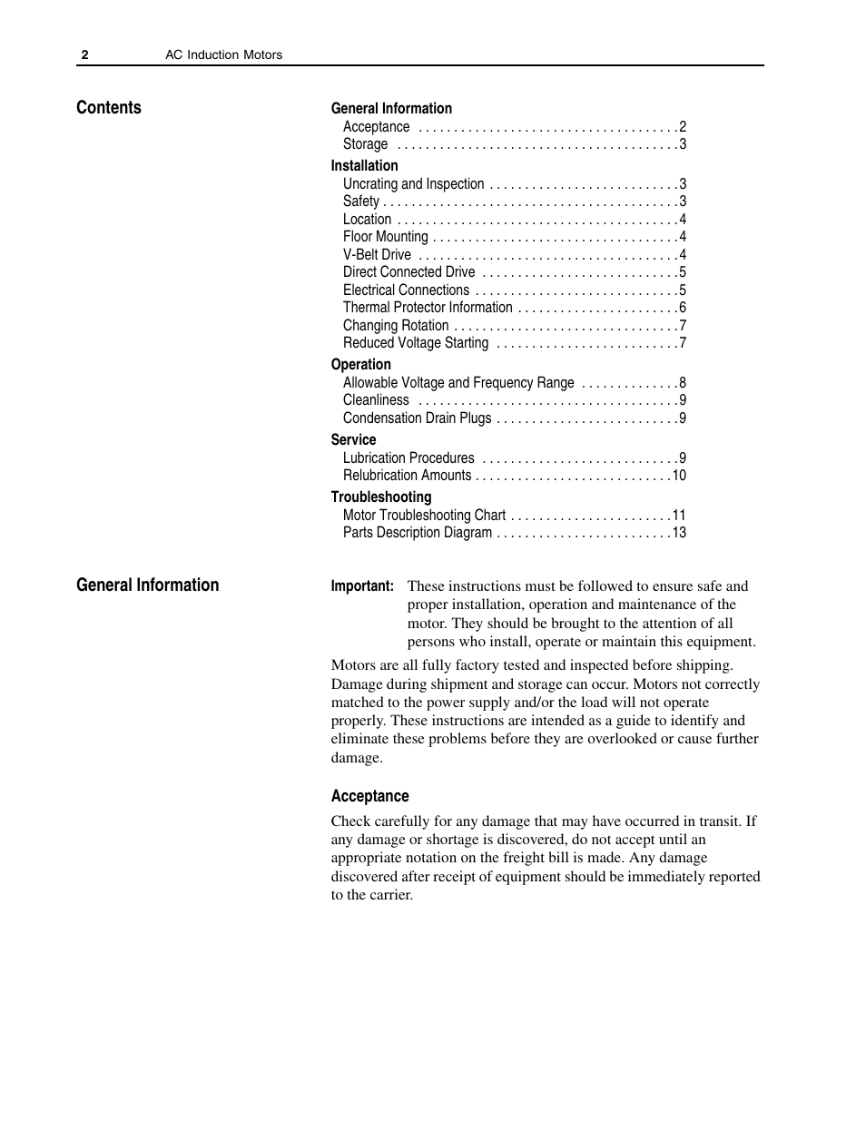Rockwell Automation 1329M AC Induction Motors, 56-5000 Frame, User Manual User Manual | Page 2 / 16