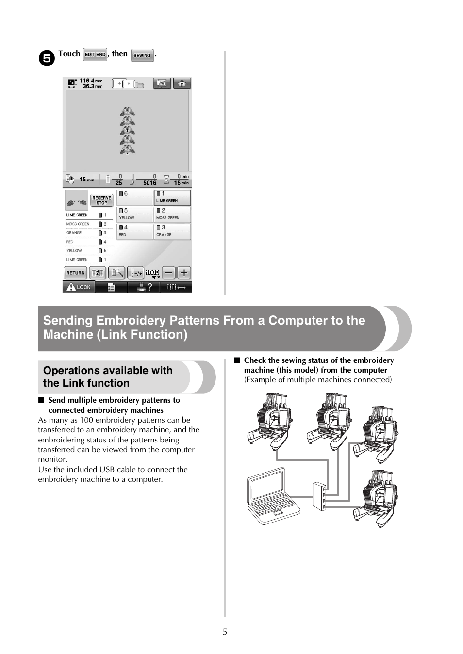 Operations available with the link function | Brother ADDENDUM 884-T07 User Manual | Page 6 / 12