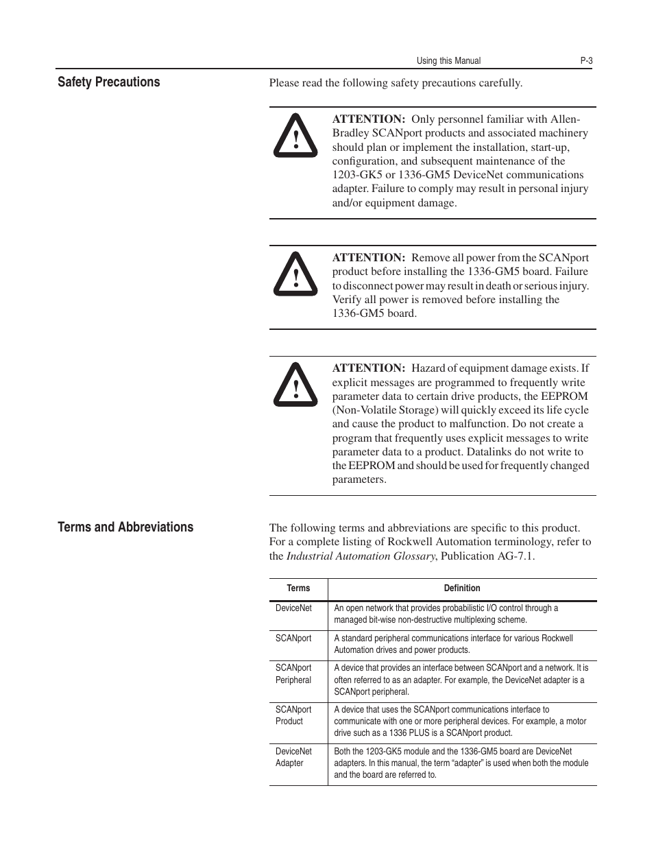 Rockwell Automation 1203-GK5 DeviceNet Communications Module FRN 1.xxx-3.xxx User Manual | Page 11 / 146