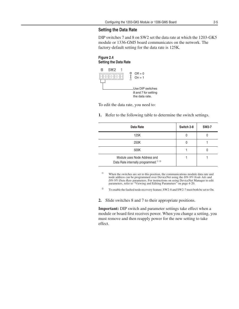 Setting the data rate | Rockwell Automation 1203-GK5 DeviceNet Communications Module FRN 1.xxx-3.xxx User Manual | Page 25 / 146