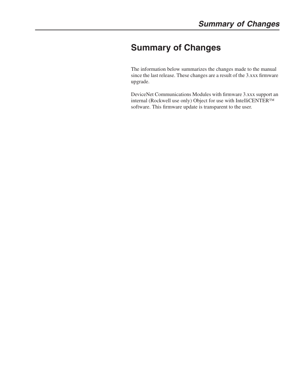 Summary of changes | Rockwell Automation 1203-GK5 DeviceNet Communications Module FRN 1.xxx-3.xxx User Manual | Page 3 / 146