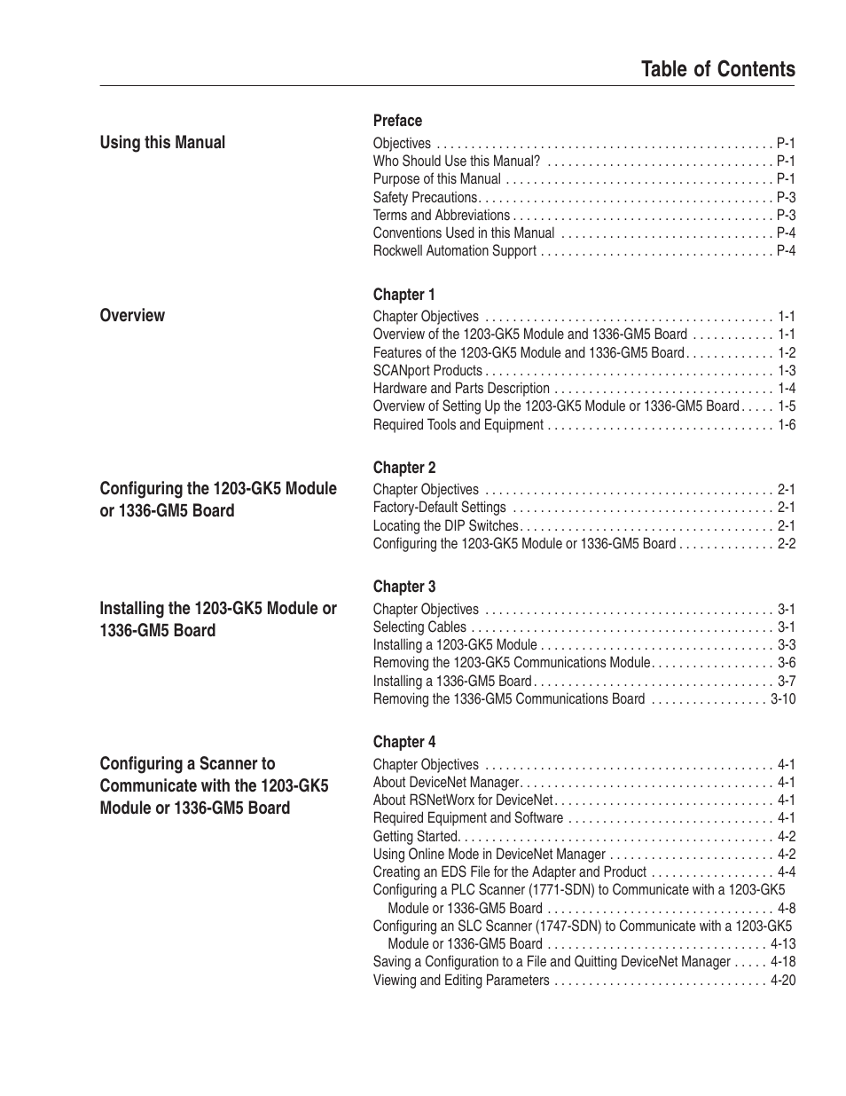 Rockwell Automation 1203-GK5 DeviceNet Communications Module FRN 1.xxx-3.xxx User Manual | Page 5 / 146