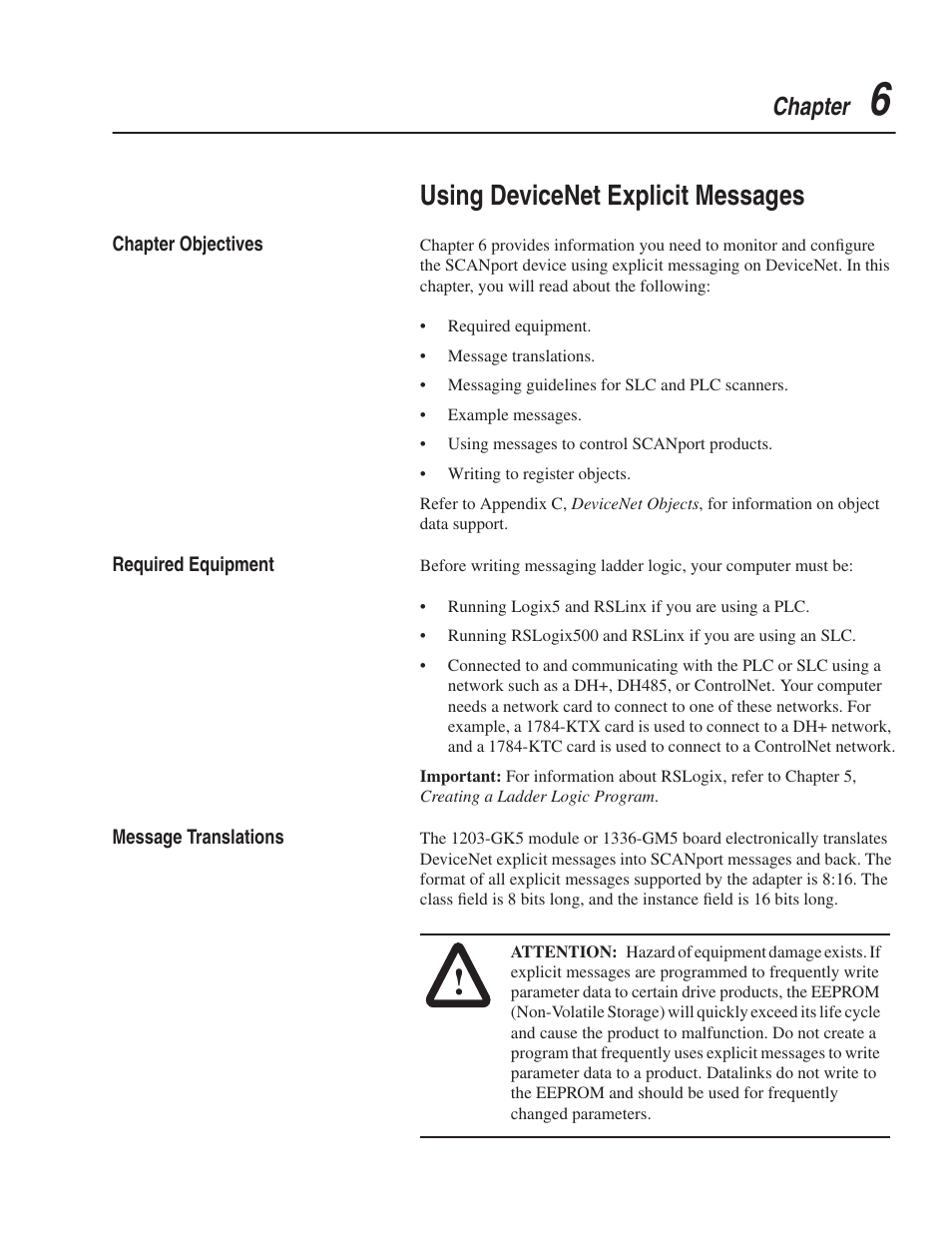 Using devicenet explicit messages, Chapter | Rockwell Automation 1203-GK5 DeviceNet Communications Module FRN 1.xxx-3.xxx User Manual | Page 69 / 146