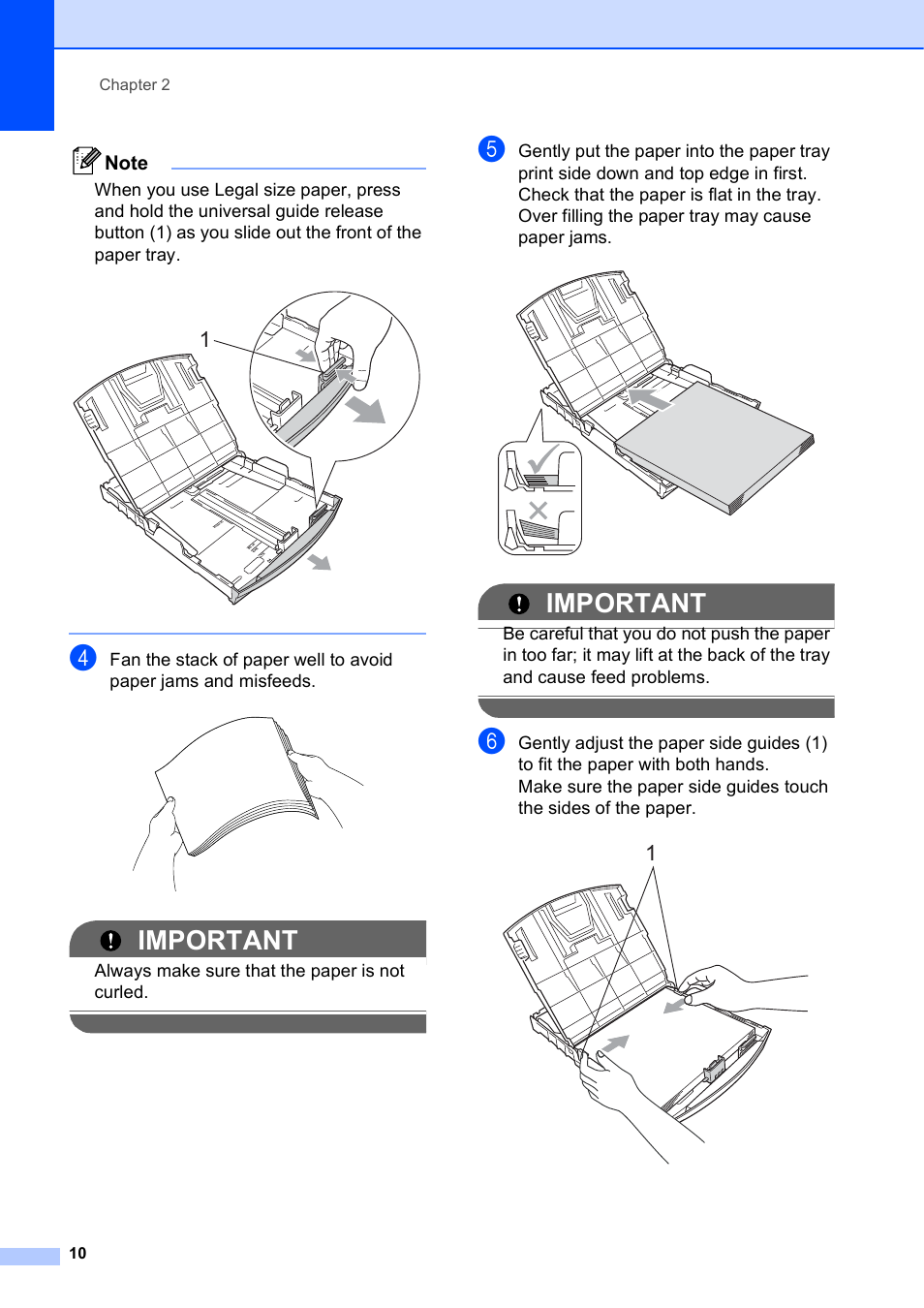 Important | Brother DCP-J125 User Manual | Page 24 / 83