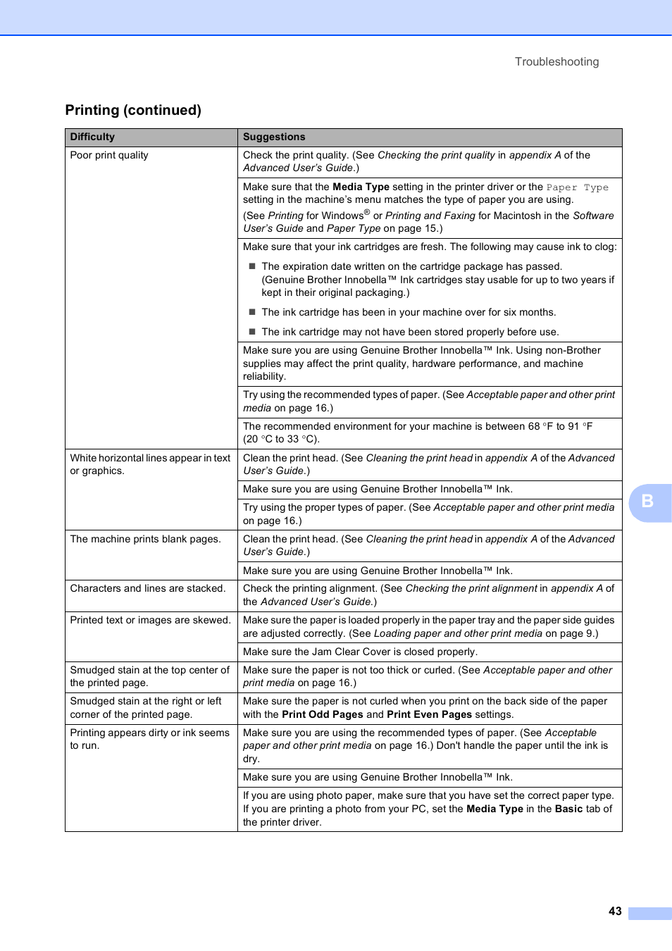 Printing (continued) | Brother DCP-J125 User Manual | Page 57 / 83