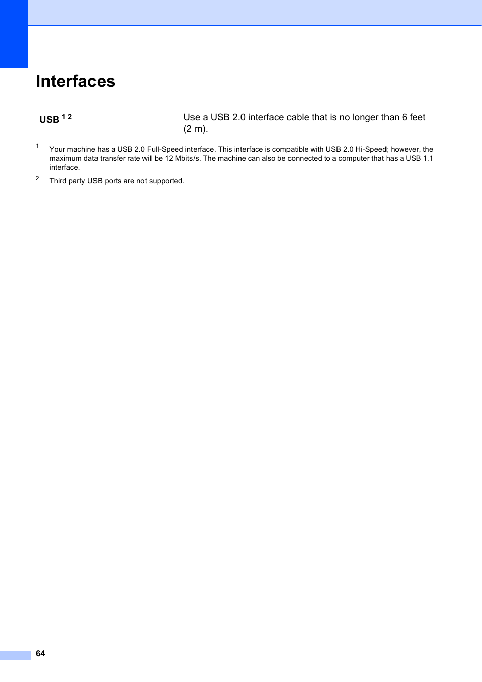 Interfaces | Brother DCP-J125 User Manual | Page 78 / 83