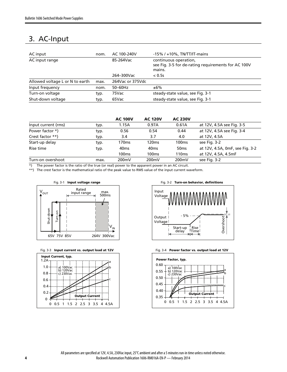 Ac-input | Rockwell Automation 1606-XLP60BQT Power Supply Reference Manual User Manual | Page 4 / 24