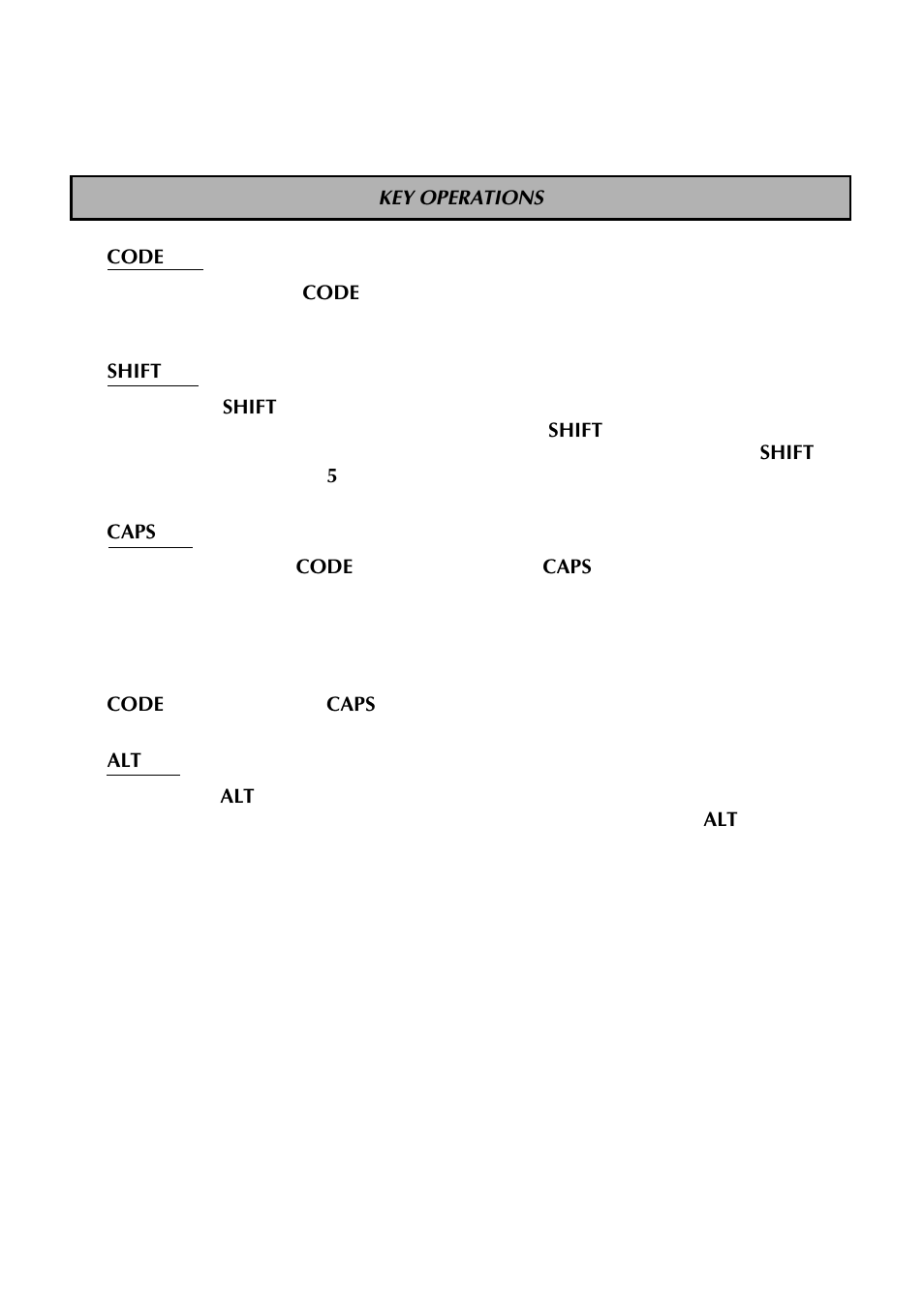 Key operations | Brother TZTAPE PT-300 User Manual | Page 14 / 82