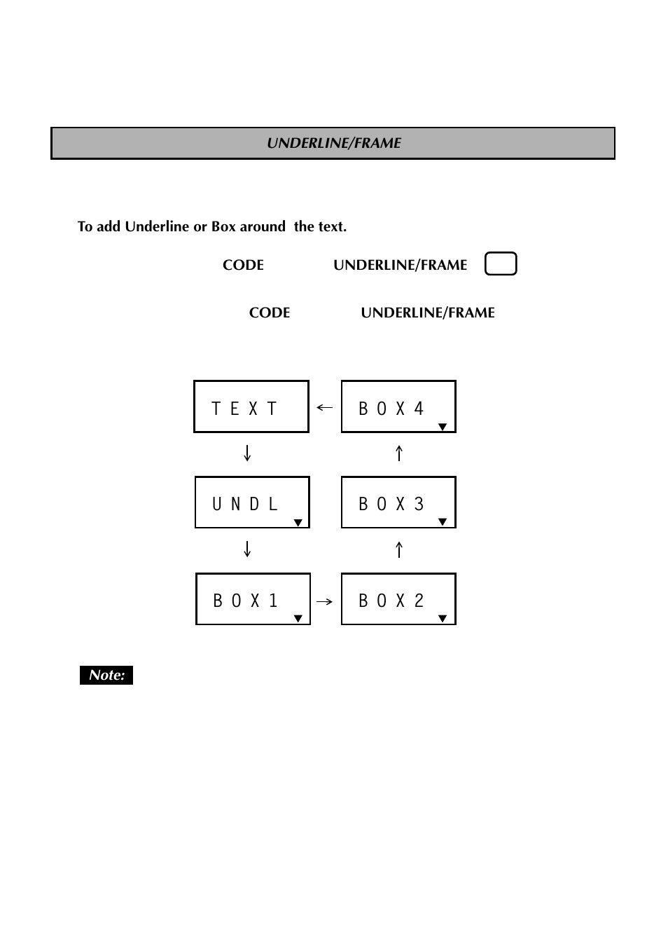 Underline/frame | Brother TZTAPE PT-300 User Manual | Page 32 / 82
