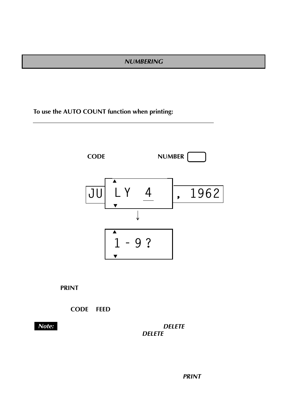 Numbering | Brother TZTAPE PT-300 User Manual | Page 37 / 82