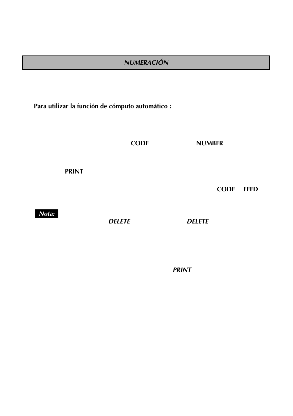 Numeración | Brother TZTAPE PT-300 User Manual | Page 74 / 82