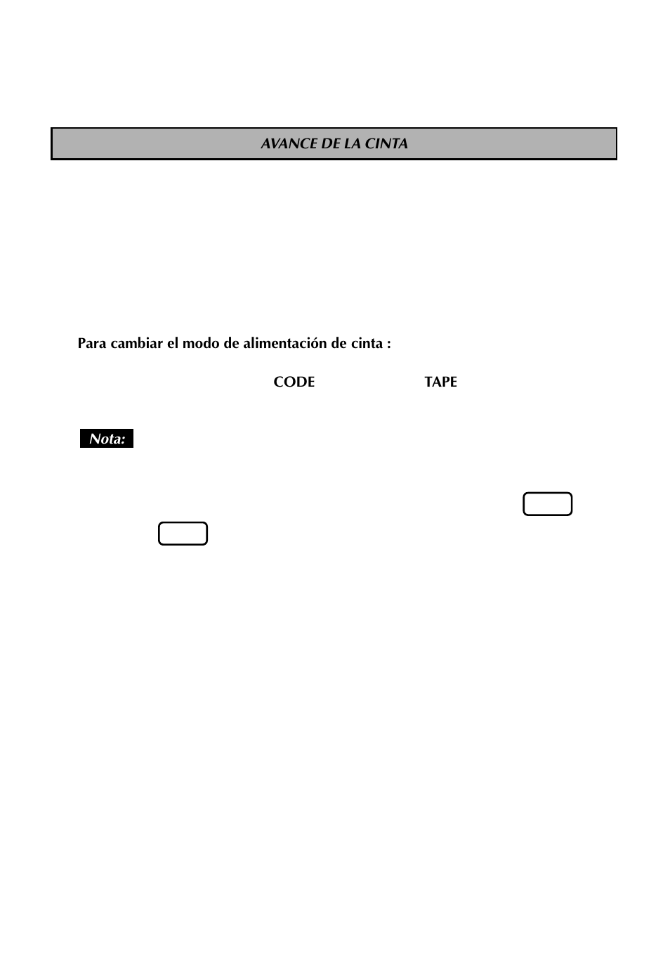 Avance de la cinta | Brother TZTAPE PT-300 User Manual | Page 76 / 82