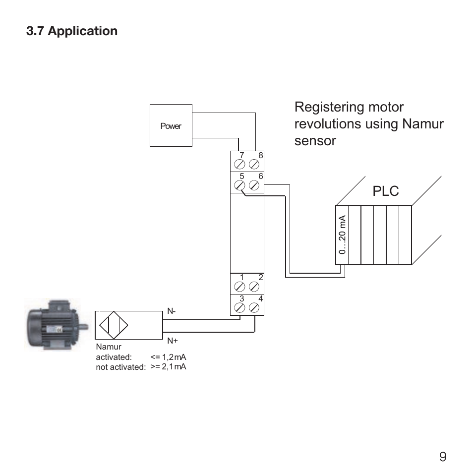 Registering motor revolutions using namur sensor, 7 application | Rockwell Automation 931S-F1C2D-DC Frequency Converter User Manual | Page 11 / 42