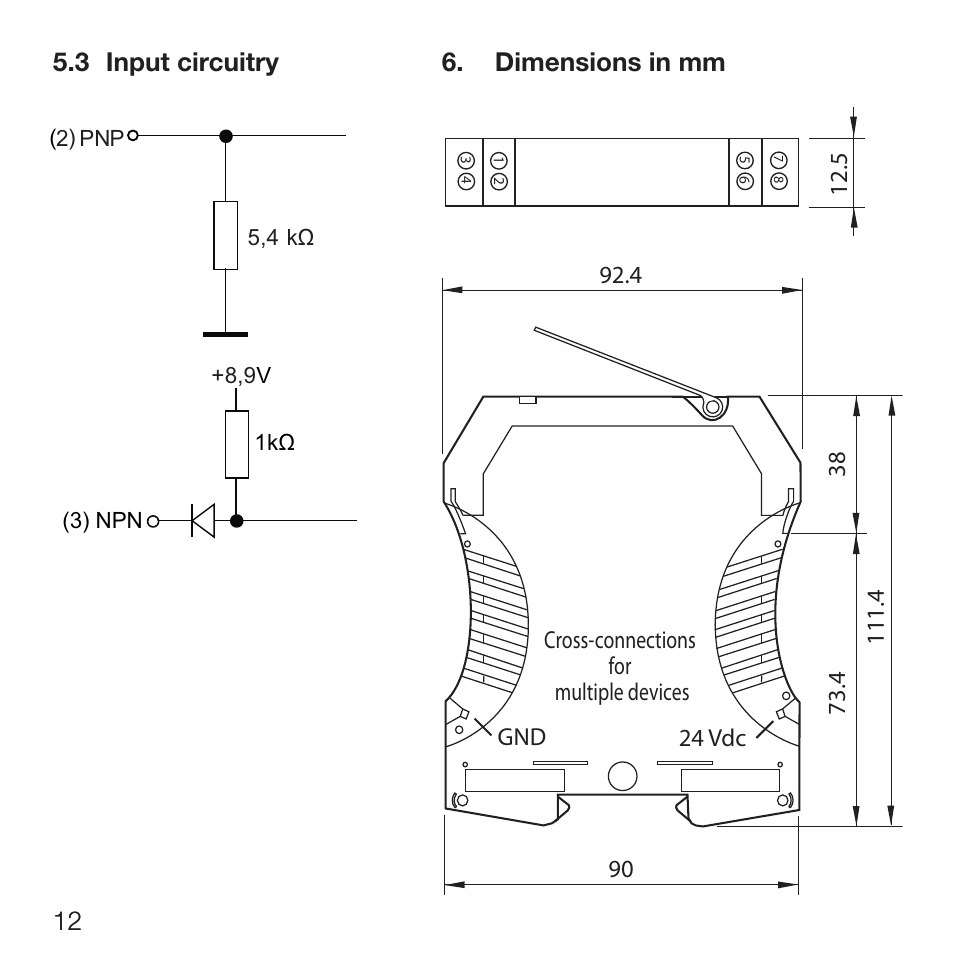 3 input circuitry 6. dimensions in mm | Rockwell Automation 931S-F1C2D-DC Frequency Converter User Manual | Page 14 / 42