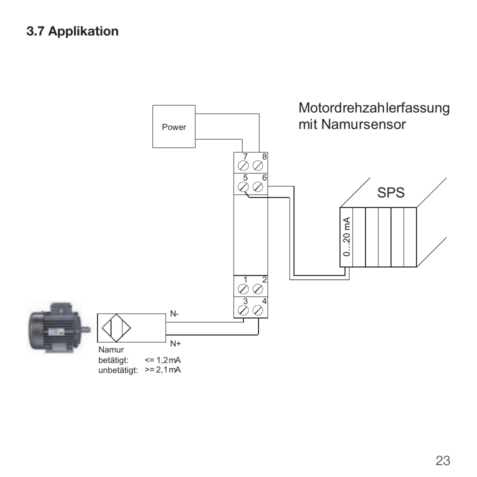 Motordrehzahlerfassung mit namursensor, 7 applikation | Rockwell Automation 931S-F1C2D-DC Frequency Converter User Manual | Page 25 / 42