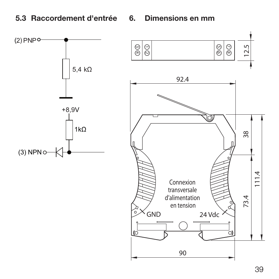 3 raccordement d'entrée 6. dimensions en mm | Rockwell Automation 931S-F1C2D-DC Frequency Converter User Manual | Page 41 / 42