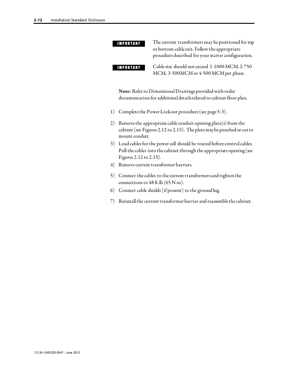 Rockwell Automation 1512A MV Controllers - 800A One-High Cabinet User Manual | Page 22 / 105