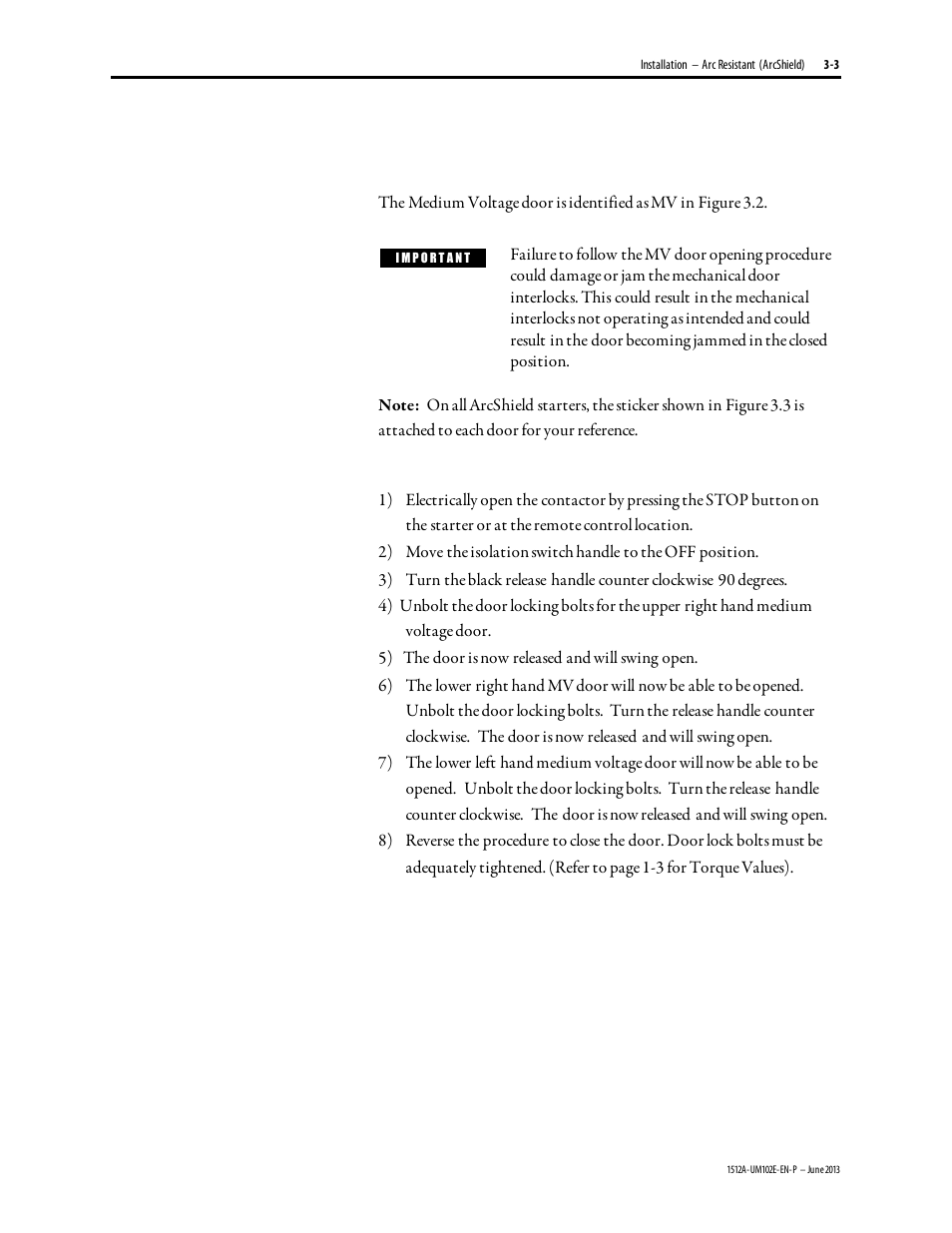 Rockwell Automation 1512A MV Controllers - 800A One-High Cabinet User Manual | Page 28 / 105