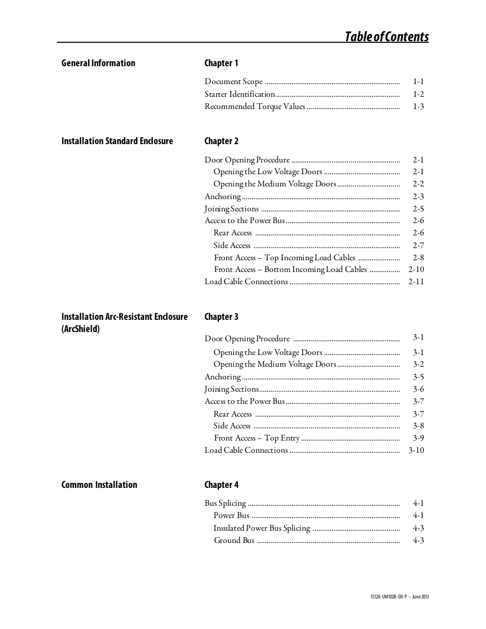 Rockwell Automation 1512A MV Controllers - 800A One-High Cabinet User Manual | Page 3 / 105