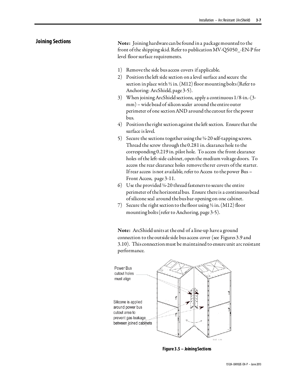 Rockwell Automation 1512A MV Controllers - 800A One-High Cabinet User Manual | Page 32 / 105